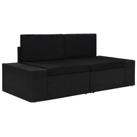 Thumbnail for Modulares 2-Sitzer-Sofa Poly Rattan Schwarz