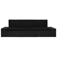 Thumbnail for Modulares 3-Sitzer-Sofa Poly Rattan Schwarz