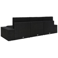 Thumbnail for Modulares 3-Sitzer-Sofa Poly Rattan Schwarz