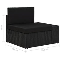 Thumbnail for Modulares 3-Sitzer-Sofa Poly Rattan Schwarz