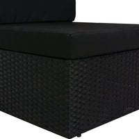Thumbnail for 3-tlg. Garten-Lounge-Set Poly Rattan Schwarz