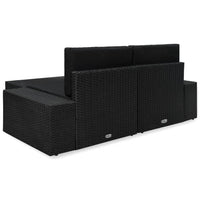 Thumbnail for 3-tlg. Garten-Lounge-Set Poly Rattan Schwarz