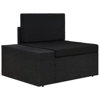 Thumbnail for 3-tlg. Garten-Lounge-Set Poly Rattan Schwarz