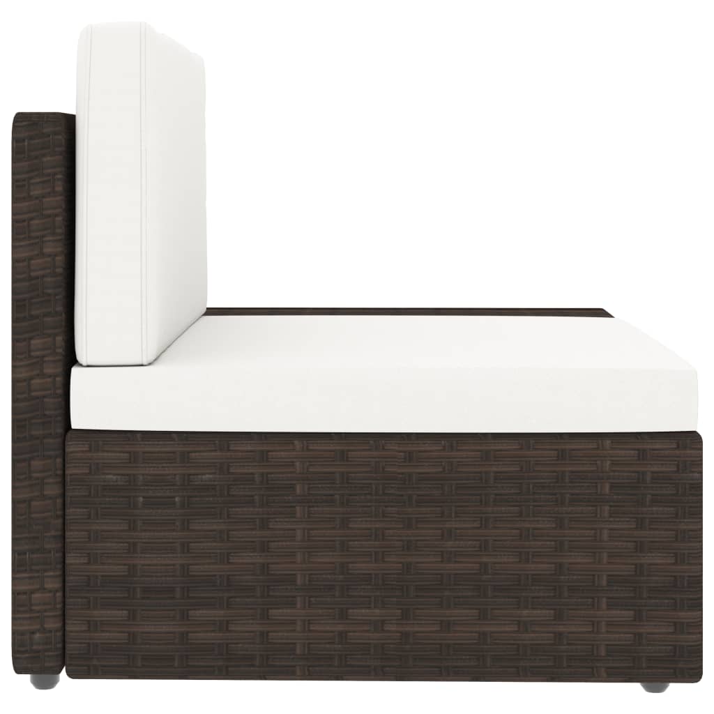 Modulares Sofa-Eckteil mit Armlehne (links) Poly Rattan Braun