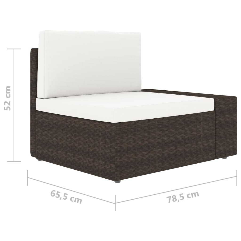 Modulares Sofa-Eckteil mit Armlehne (links) Poly Rattan Braun