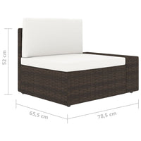 Thumbnail for Modulares Sofa-Eckteil mit Armlehne (links) Poly Rattan Braun