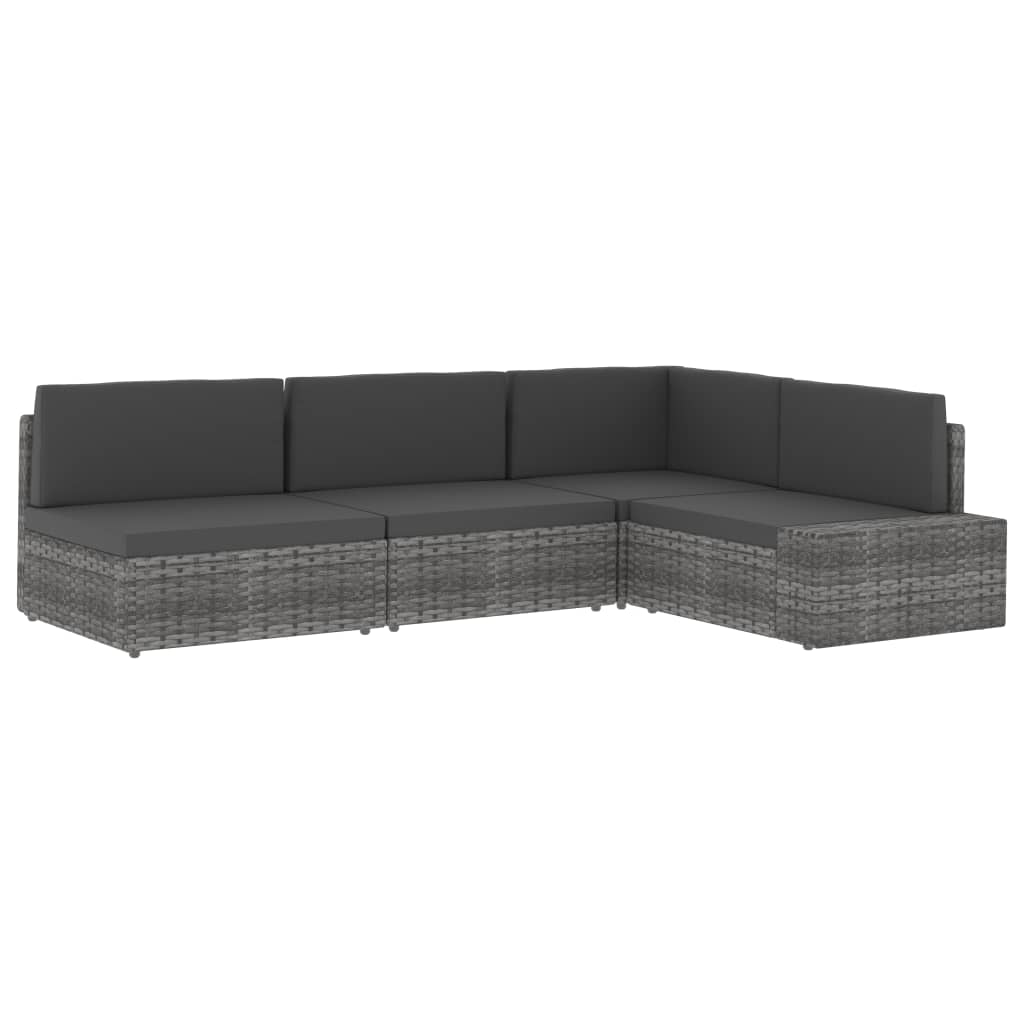 Modulares Sofa-Eckteil mit Armlehne (rechts) Poly Rattan Braun