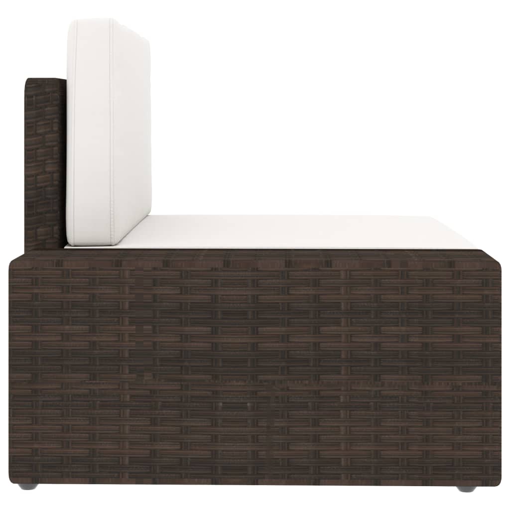 Modulares Sofa-Eckteil mit Armlehne (rechts) Poly Rattan Braun