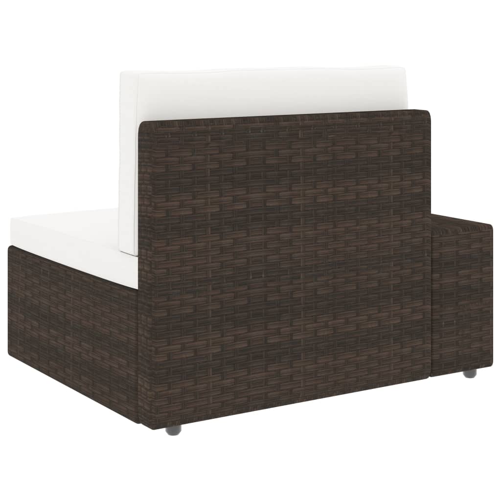 Modulares Sofa-Eckteil mit Armlehne (rechts) Poly Rattan Braun