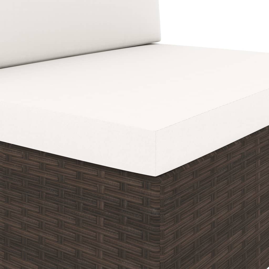 Modulares Sofa-Eckteil mit Armlehne (rechts) Poly Rattan Braun
