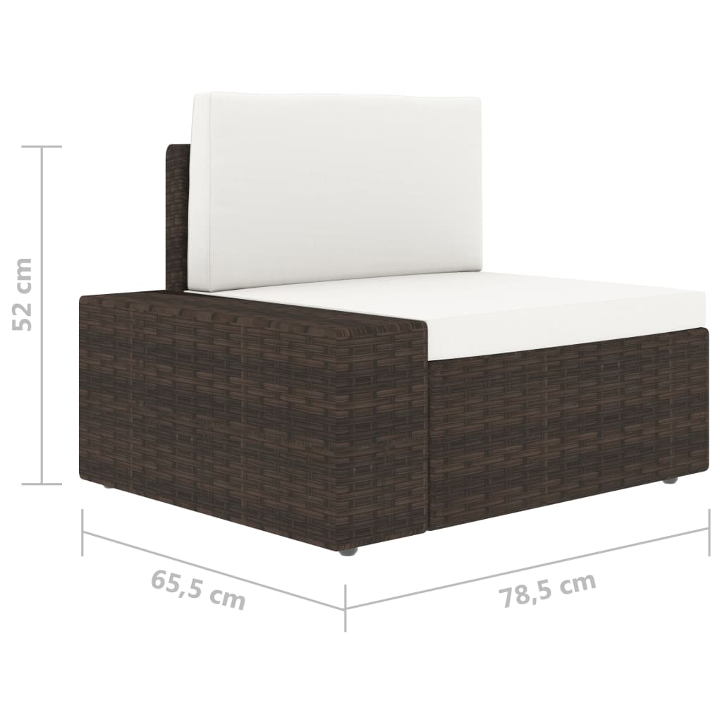 Modulares Sofa-Eckteil mit Armlehne (rechts) Poly Rattan Braun