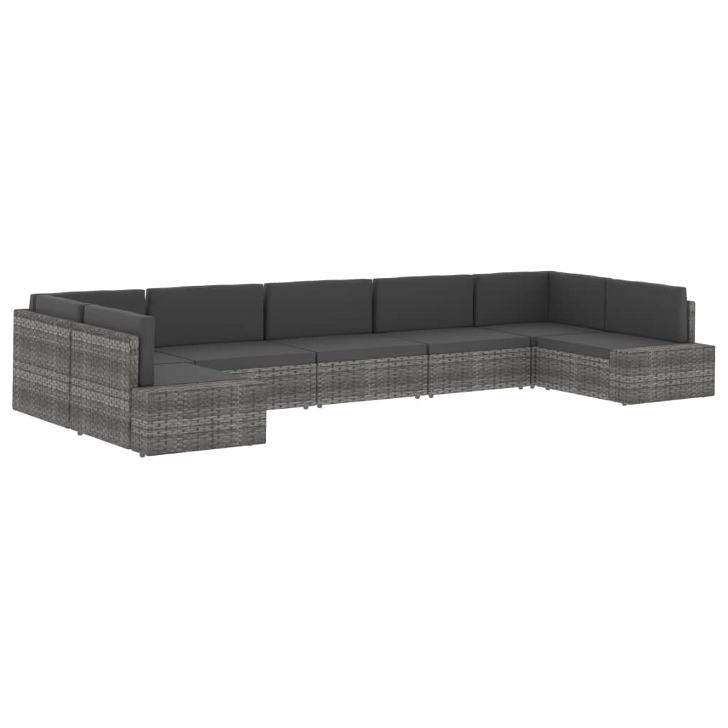 Modulares Sofa-Eckteil mit Armlehne (rechts) Poly Rattan Braun