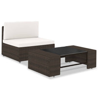 Thumbnail for 2-tlg. Garten-Lounge-Set Poly Rattan Braun
