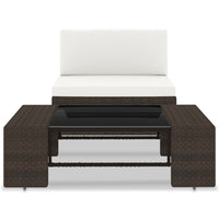 Thumbnail for 2-tlg. Garten-Lounge-Set Poly Rattan Braun