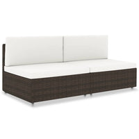 Thumbnail for Modulares 2-Sitzer-Sofa Poly Rattan Braun