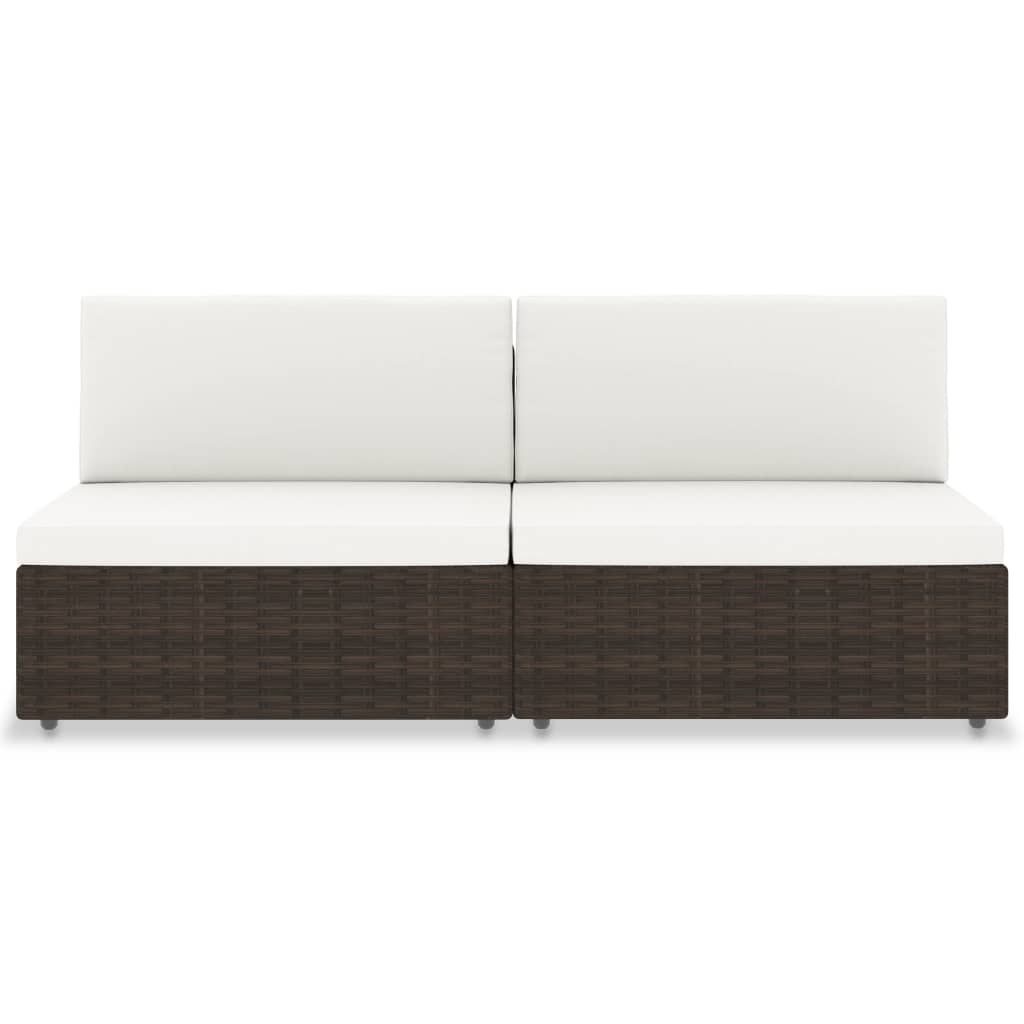 Modulares 2-Sitzer-Sofa Poly Rattan Braun