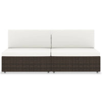 Thumbnail for Modulares 2-Sitzer-Sofa Poly Rattan Braun