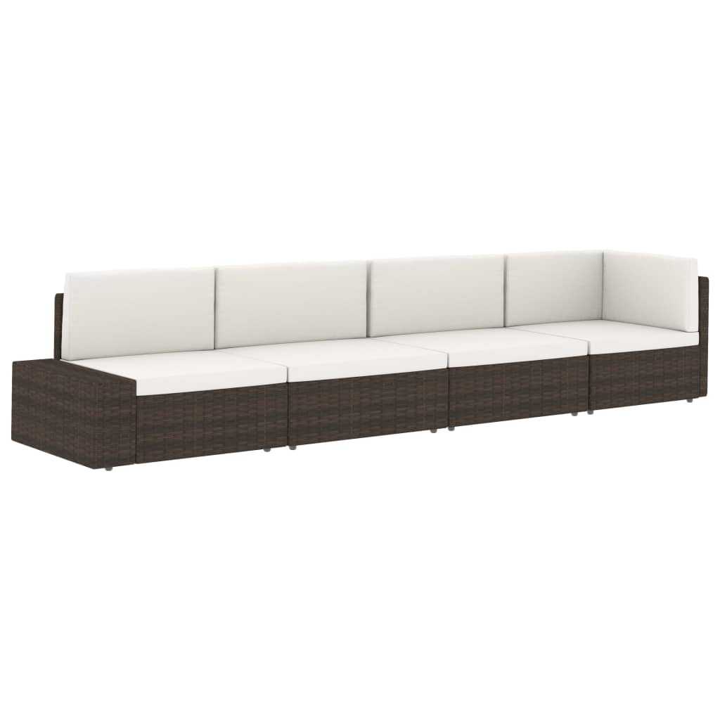 Modulares 2-Sitzer-Sofa Poly Rattan Braun