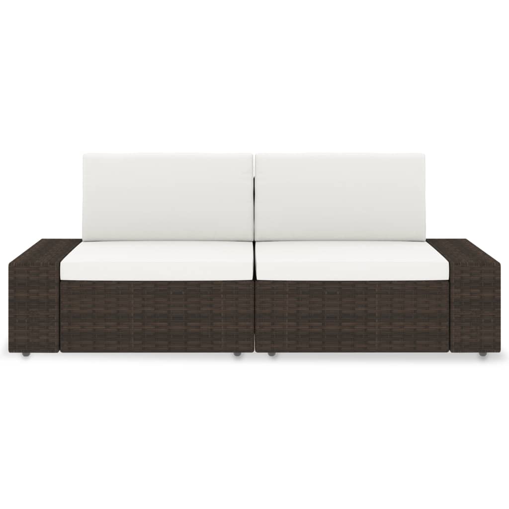 Modulares 2-Sitzer-Sofa Poly Rattan Braun