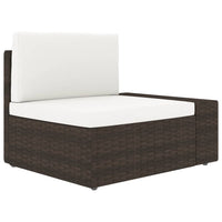 Thumbnail for Modulares 3-Sitzer-Sofa Poly Rattan Braun
