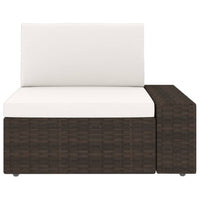 Thumbnail for Modulares 3-Sitzer-Sofa Poly Rattan Braun
