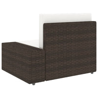 Thumbnail for Modulares 3-Sitzer-Sofa Poly Rattan Braun