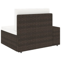 Thumbnail for Modulares 3-Sitzer-Sofa Poly Rattan Braun