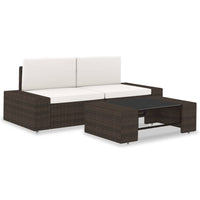 Thumbnail for 3-tlg. Garten-Lounge-Set Poly Rattan Braun