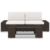 Thumbnail for 3-tlg. Garten-Lounge-Set Poly Rattan Braun