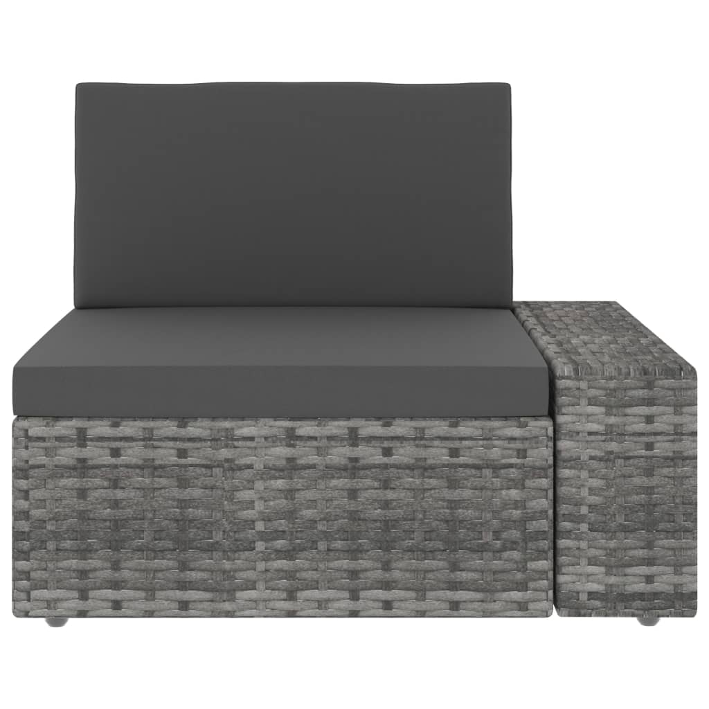 Modulares Sofa-Eckteil mit Armlehne (links) Poly Rattan Grau