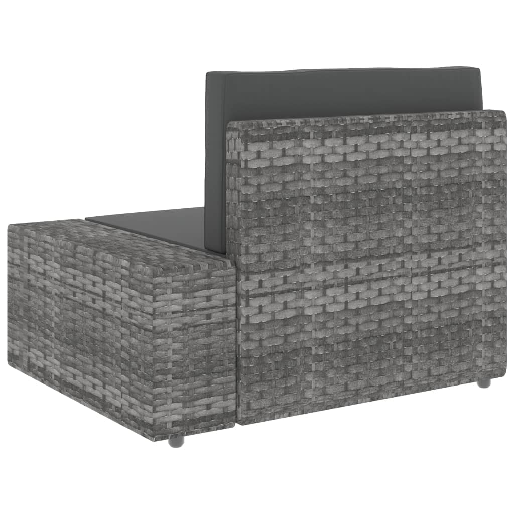 Modulares Sofa-Eckteil mit Armlehne (links) Poly Rattan Grau
