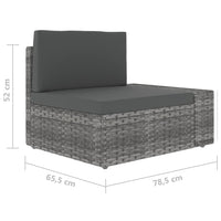 Thumbnail for Modulares Sofa-Eckteil mit Armlehne (links) Poly Rattan Grau