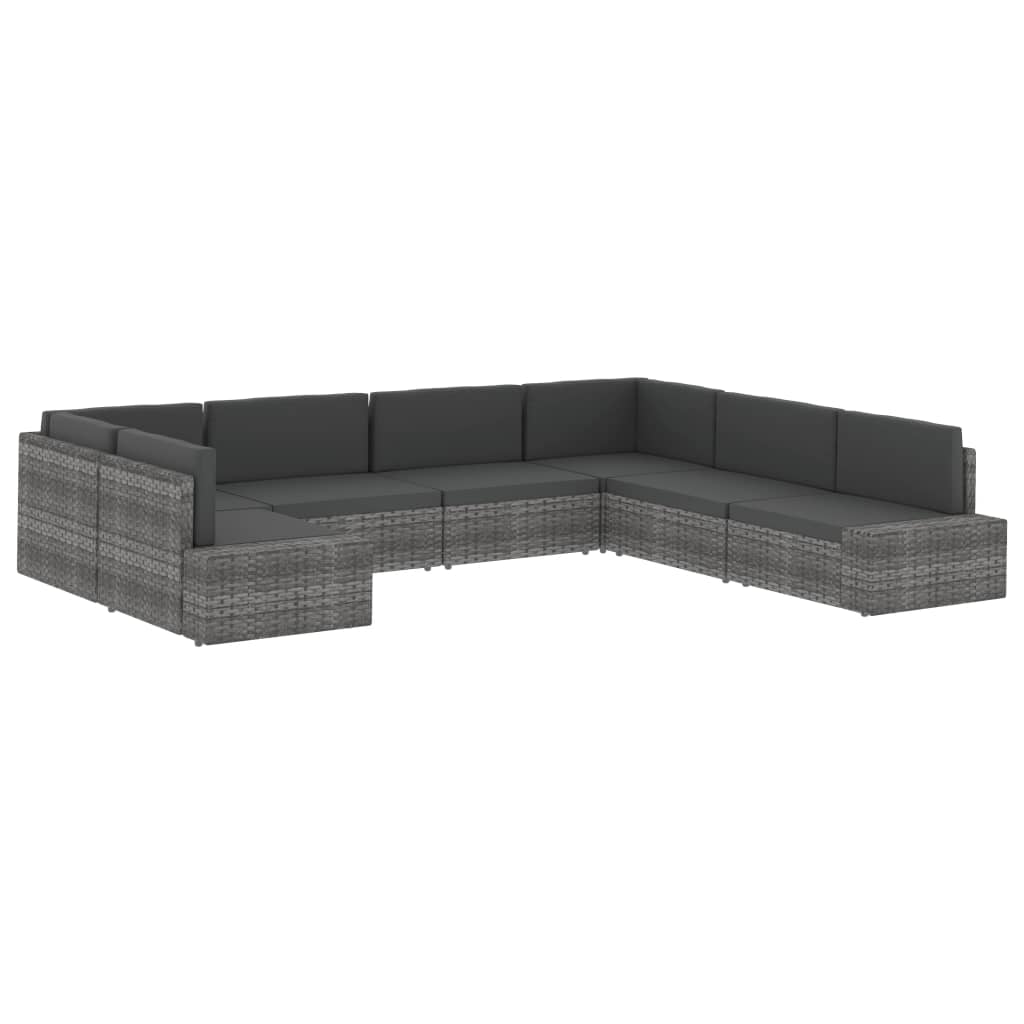 Modulares Sofa-Eckteil mit Armlehne (links) Poly Rattan Grau
