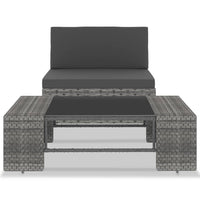 Thumbnail for 2-tlg. Garten-Lounge-Set Poly Rattan Grau