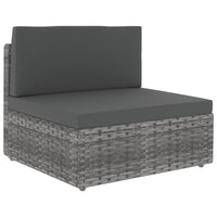Thumbnail for 2-tlg. Garten-Lounge-Set Poly Rattan Grau