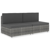 Thumbnail for Modulares 2-Sitzer-Sofa Poly Rattan Grau