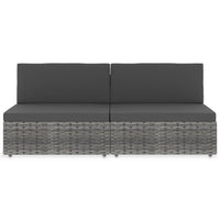 Thumbnail for Modulares 2-Sitzer-Sofa Poly Rattan Grau