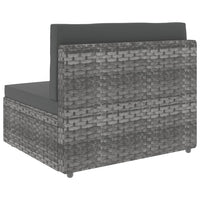 Thumbnail for Modulares 2-Sitzer-Sofa Poly Rattan Grau