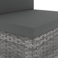 Thumbnail for Modulares 2-Sitzer-Sofa Poly Rattan Grau