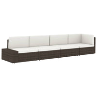 Thumbnail for Modulares 2-Sitzer-Sofa Poly Rattan Grau