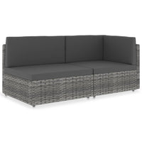 Thumbnail for Modulares 2-Sitzer-Sofa Poly Rattan Grau