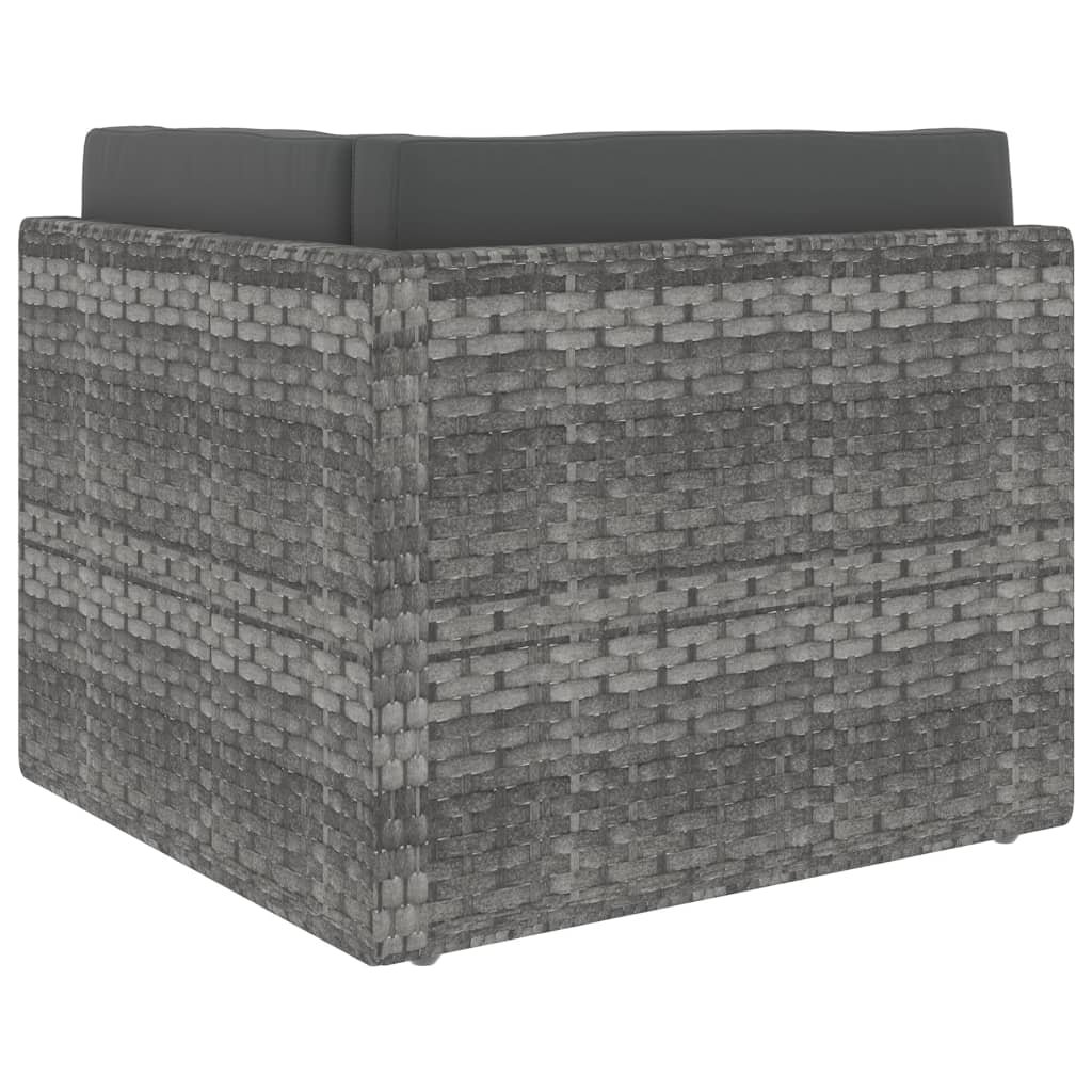Modulares 2-Sitzer-Sofa Poly Rattan Grau