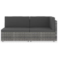 Thumbnail for Modulares 2-Sitzer-Sofa Poly Rattan Grau