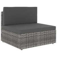 Thumbnail for Modulares 2-Sitzer-Sofa Poly Rattan Grau