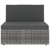 Thumbnail for Modulares 2-Sitzer-Sofa Poly Rattan Grau