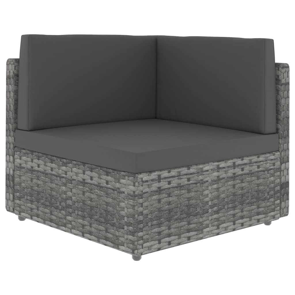 Modulares 2-Sitzer-Sofa Poly Rattan Grau