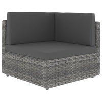 Thumbnail for Modulares 2-Sitzer-Sofa Poly Rattan Grau