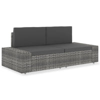 Thumbnail for Modulares 2-Sitzer-Sofa Poly Rattan Grau
