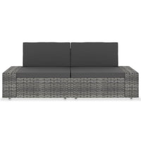 Thumbnail for Modulares 2-Sitzer-Sofa Poly Rattan Grau