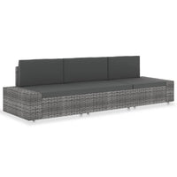 Thumbnail for Modulares 3-Sitzer-Sofa Poly Rattan Grau
